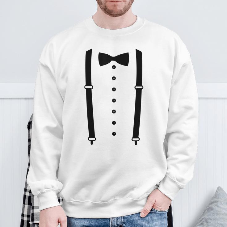 Cummerbund Suspenders Tuxedo Costume Sweatshirt Gifts for Old Men