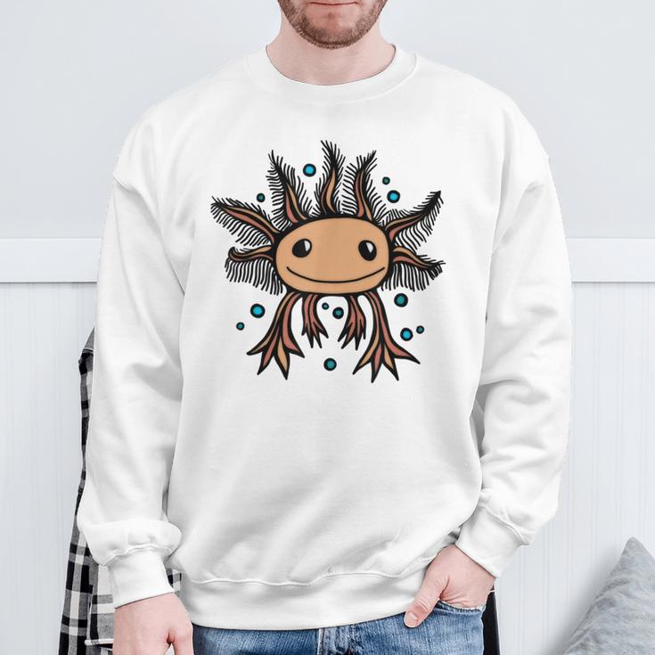 Cute Baby Axolotl Kawaii Style Mexican Walking Fish Animal Sweatshirt Gifts for Old Men