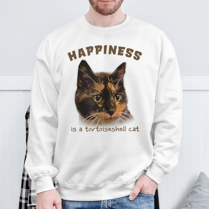 Cute Calico Cat Happiness Is A Tortoiseshell Cat Sweatshirt Gifts for Old Men