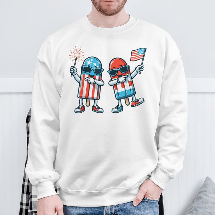 Cute Popsicle American Flag 4Th Of July Patriotic Summer Boy Sweatshirt Gifts for Old Men