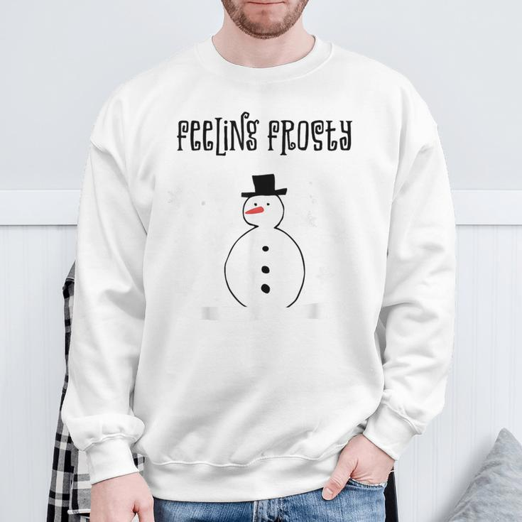 Cute Snowman Feeling Frosty Snow Winter Cozy Pajamas Sweatshirt Gifts for Old Men