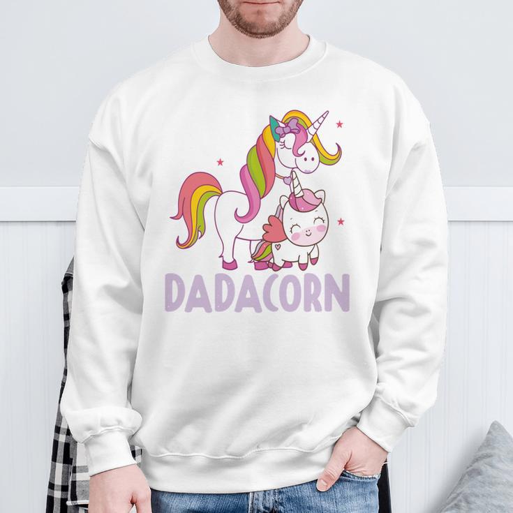 Dadacorn Einhorn Papa Und Baby Weihnachten Papa Sweatshirt Geschenke für alte Männer