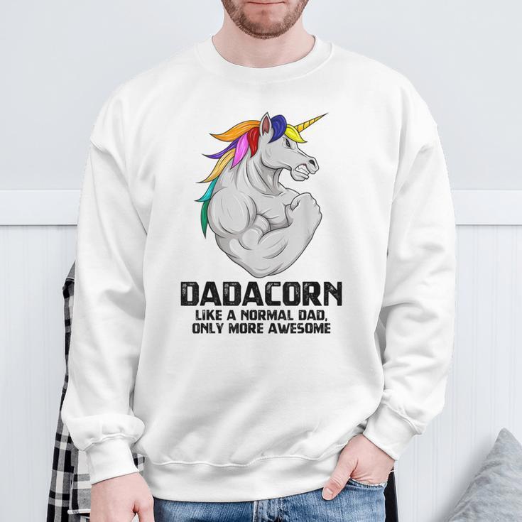 Dadacorn Muscle Dad Unicorn Fathers Day Sweatshirt Gifts for Old Men