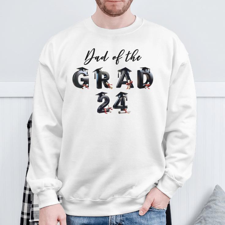 Damen Papa Der Graduate Classon 2024 Mit-Ausschnitt Sweatshirt Geschenke für alte Männer