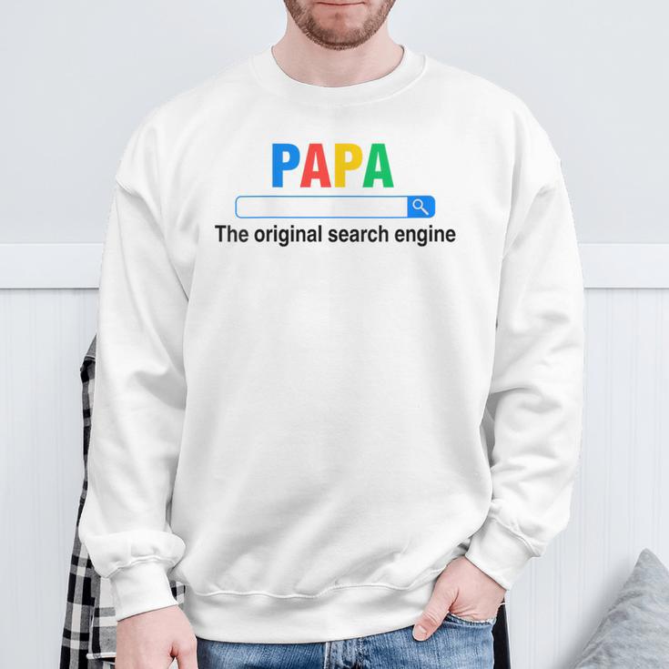 Damen Papa Die Original-Suchmaschine Lustigeratertag Mit-Ausschnitt Sweatshirt Geschenke für alte Männer