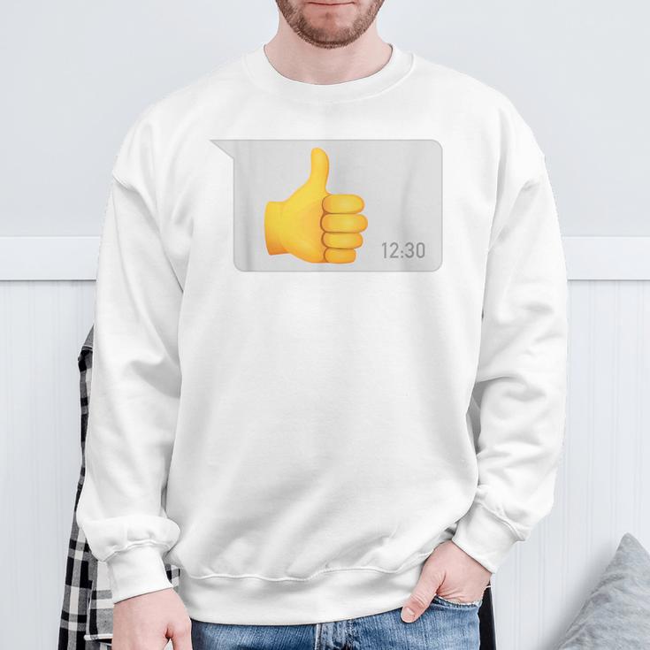 Daumen Hoch X Thumbs Up -Ater Papa Nachricht Dad Message Sweatshirt Geschenke für alte Männer