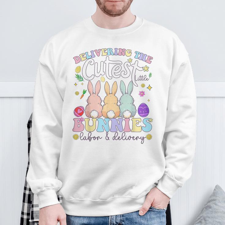 Delivering The Cutest Bunnies Easter Labor & Delivery Nurse Sweatshirt Gifts for Old Men