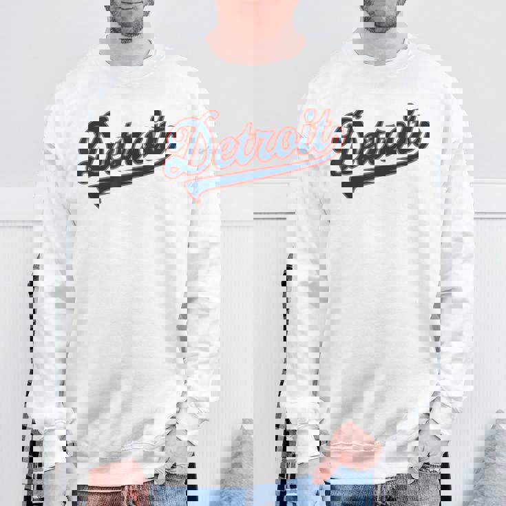 Detroit City Baseball Vintage Varsity Arched Text Detroit Sweatshirt Gifts for Old Men Detroit City Baseball Vintage Varsity Arched Text Detroit Sweatshirt Gifts for Old Men