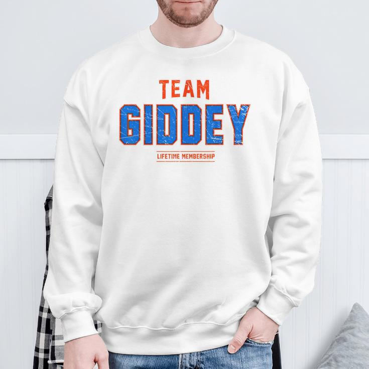 Distressed Team Giddey Proud Family Surname Last Name Sweatshirt Gifts for Old Men