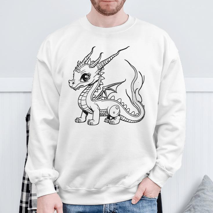 Dragon Ausmalen Und Selbst Bemalen Paint Sweatshirt Geschenke für alte Männer