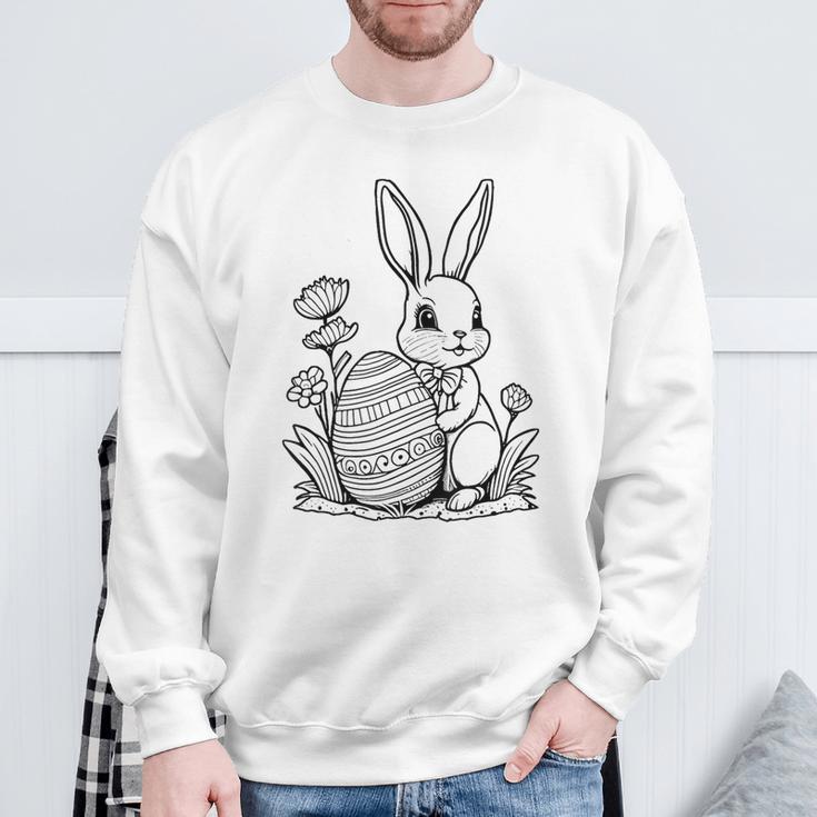 Easter Bunny Ausmalen Und Selbst Bemalen Sweatshirt Geschenke für alte Männer