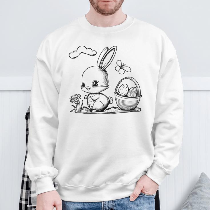 Easter Bunny Ausmalen Und Selbst Bemalen Sweatshirt Geschenke für alte Männer