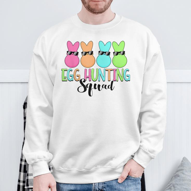 Egg Hunting Squad Cute Bunny Rabbit Lover Happy Easter Day Sweatshirt Gifts for Old Men