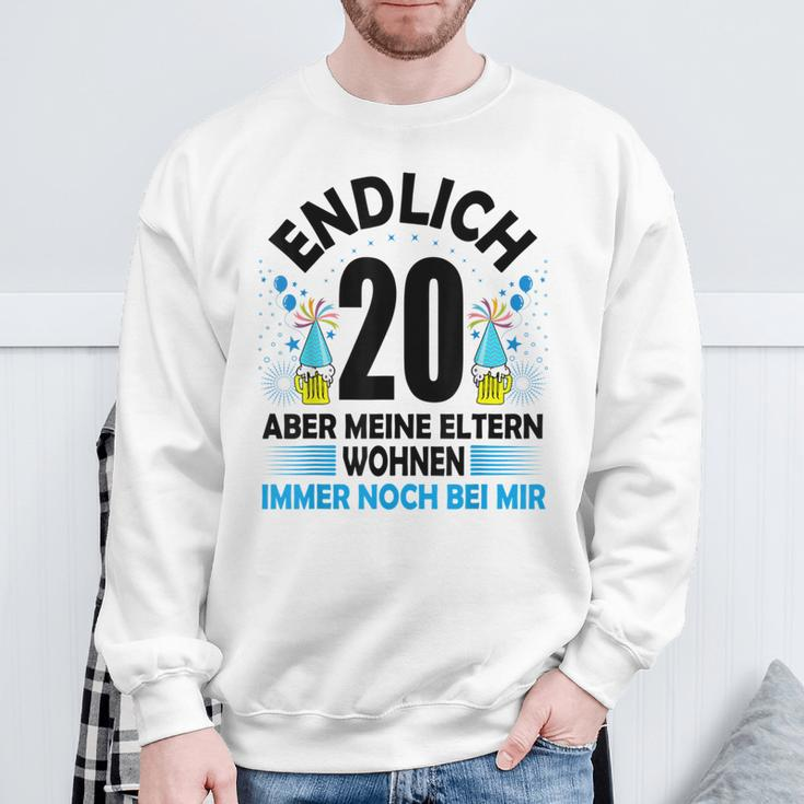 Endlich 20 Sweatshirt, Humorvolles Design über Eltern Wohnen Noch Geschenke für alte Männer
