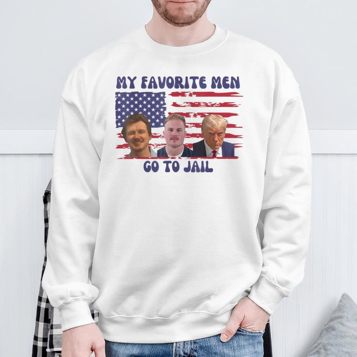 All Of My Favorite Go To Jail Groovey Retro 70S Sweatshirt Gifts for Old Men