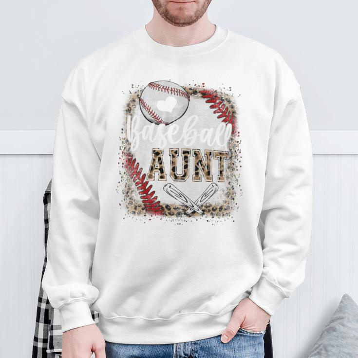 Baseball Auntie Vintage Leopard Baseball Pride Sweatshirt Gifts for Old Men