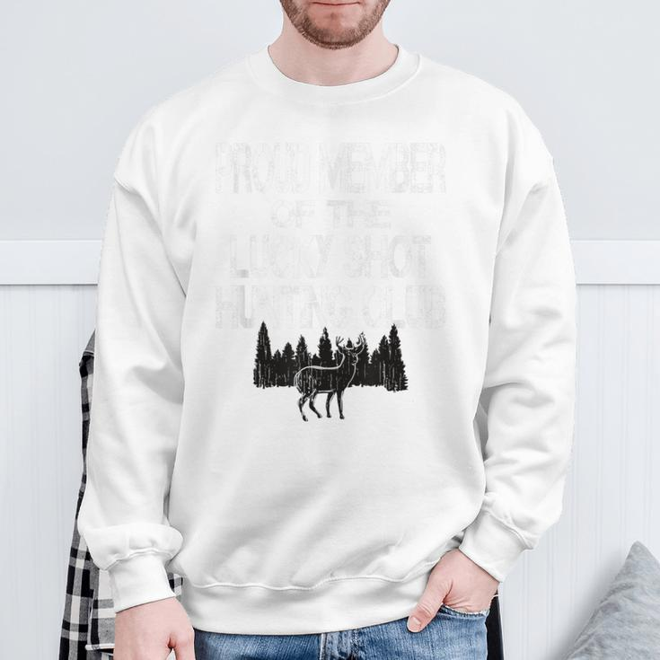 Deer Hunting Lucky Shot Hunting Club Sweatshirt Gifts for Old Men