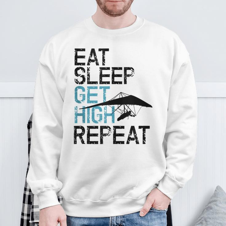 Hang Gliding Eat Sleep Get High Sweatshirt Gifts for Old Men