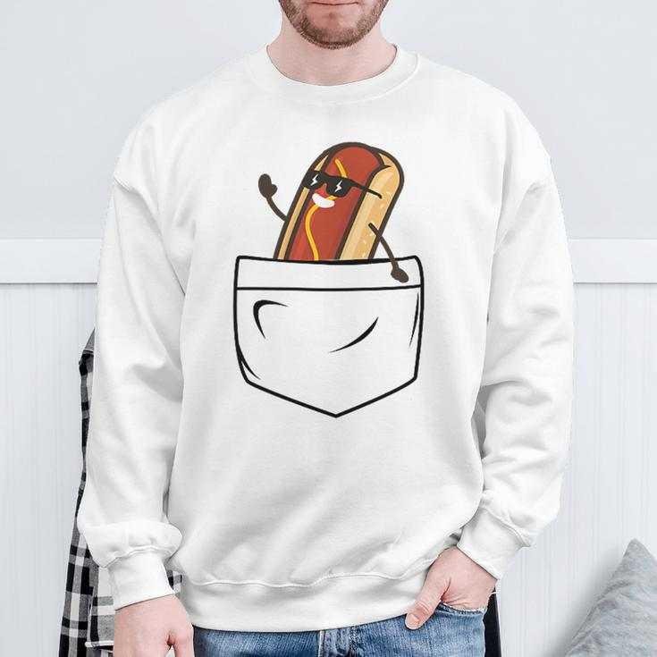 Hotdog In A Pocket Meme Grill Cookout Barbecue Joke Sweatshirt Gifts for Old Men
