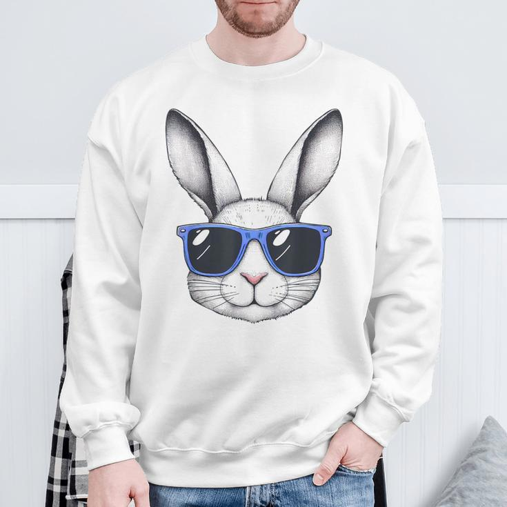 Rabbit Bunny Face Sunglasses Easter For Boys Men Sweatshirt Gifts for Old Men
