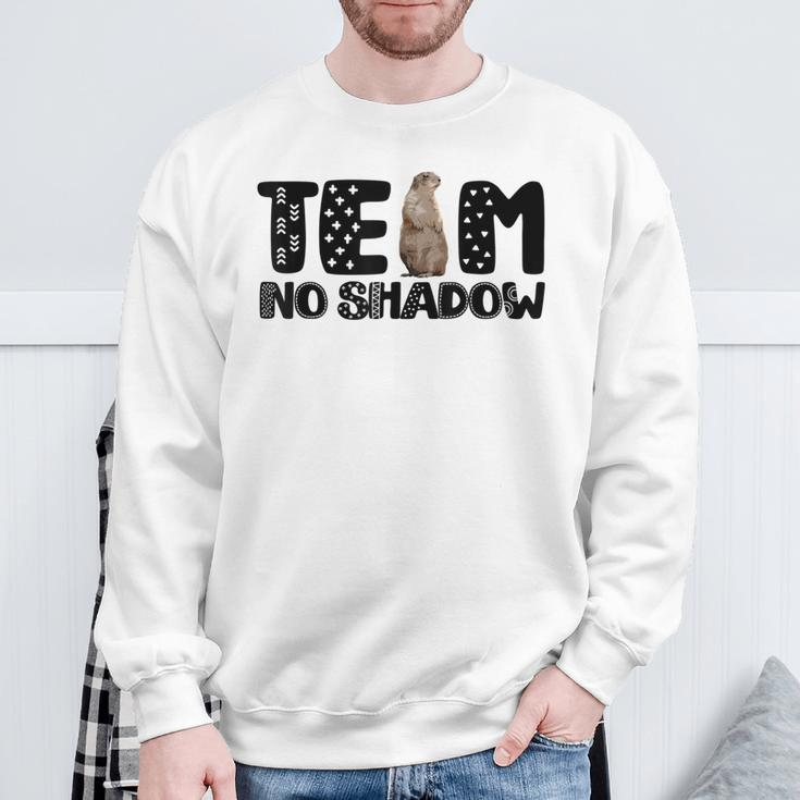 Team Cute Groundhog No Shadow Vintage Groundhog Day Sweatshirt Gifts for Old Men