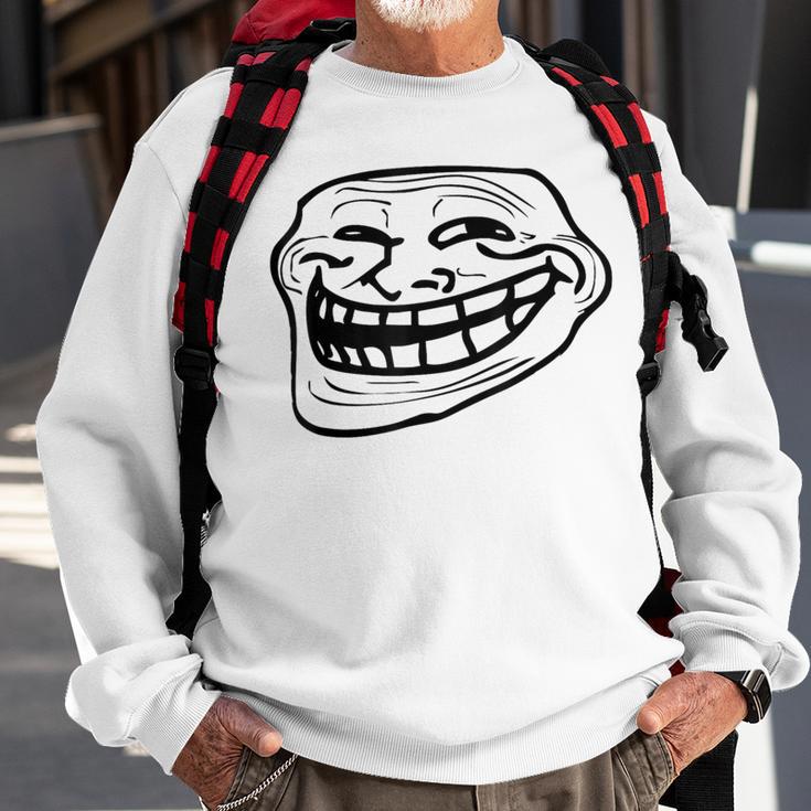 Troll Face Nerd Geek Graphic Sweatshirt Gifts for Old Men