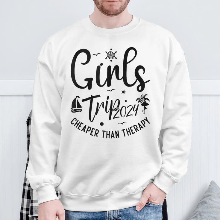 Girls Trip Cheaper Than A Therapy 2024 Girls Trip Matching Sweatshirt Gifts for Old Men