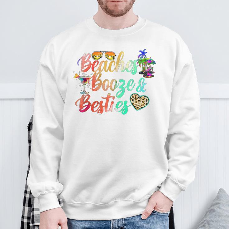 Girls Trip Girls Weekend Friends Beaches Booze & Besties Sweatshirt Gifts for Old Men