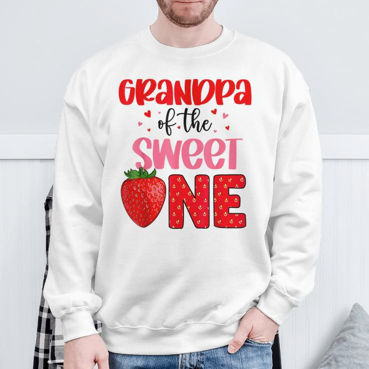 Grandpa Of The Sweet One Strawberry Birthday Family Party Sweatshirt Gifts for Old Men