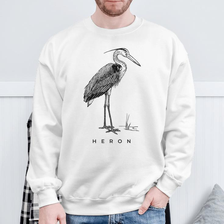 Great Blue Heron Bird Birdwatcher Sweatshirt Gifts for Old Men