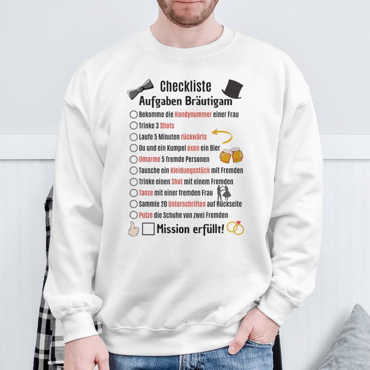 Groom Tasks Stag Jga Checklist Poltern S Sweatshirt Geschenke für alte Männer