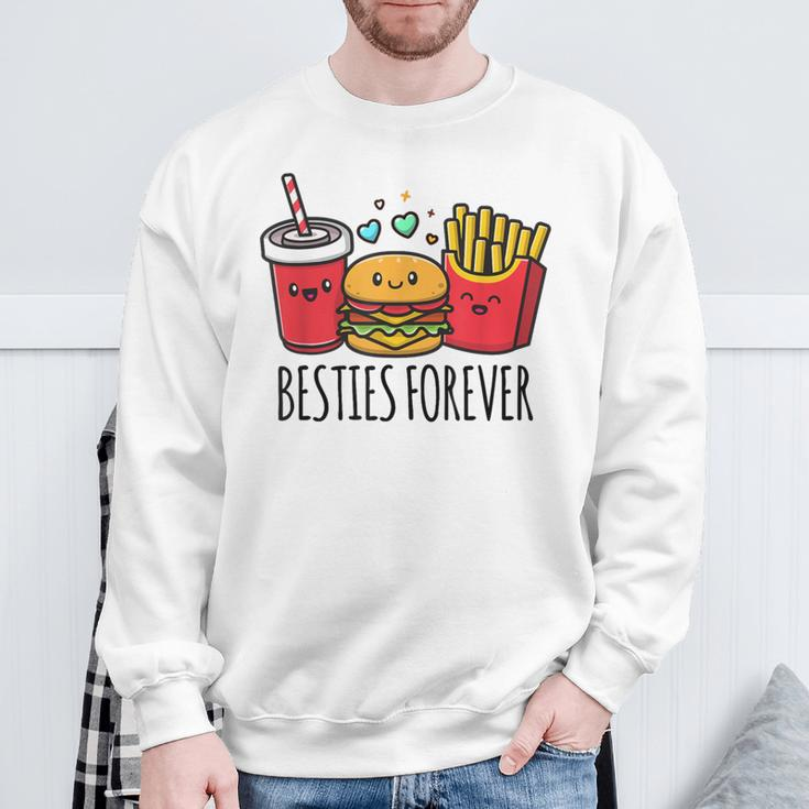 Hamburger French Fries Soda Bff Matching Best Friends Sweatshirt Gifts for Old Men