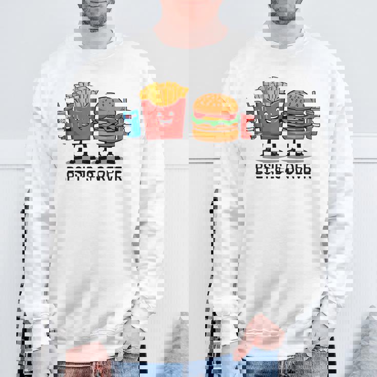 Hamburger French Fries Soda Bff Matching Best Friends Sweatshirt Gifts for Old Men