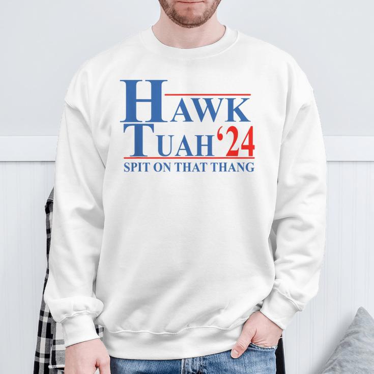 Hawk Tuah Hawk Tuah Spit On That Thang Sweatshirt Gifts for Old Men