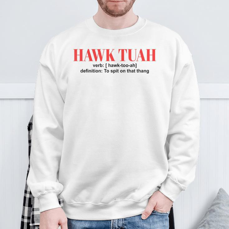 Hawk Tuah Spit On That Thang Hawk Tush Sweatshirt Gifts for Old Men