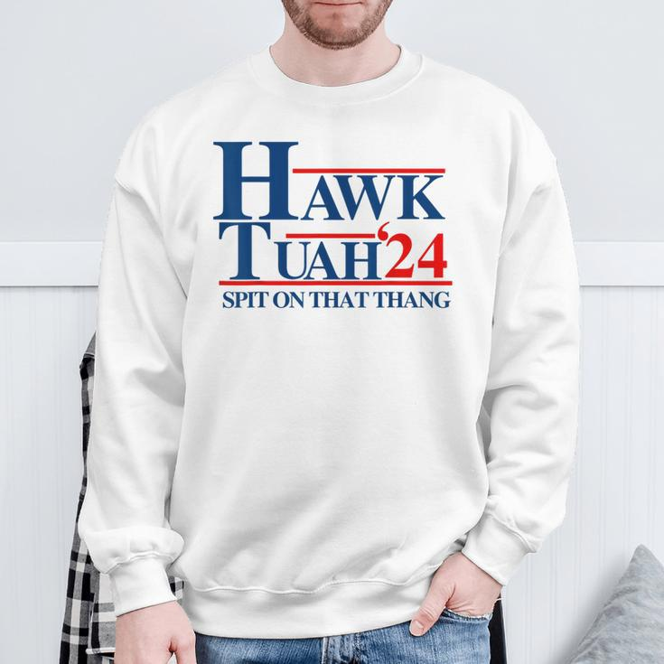 Hawk Tuah Spit On That Thang Sweatshirt Gifts for Old Men