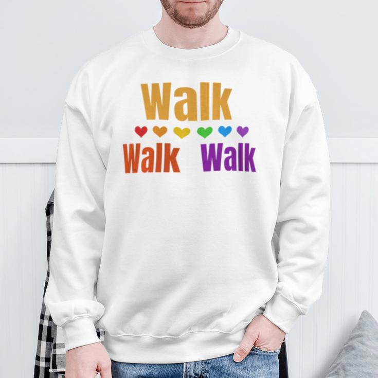 Heart Walk Indoor Walking Outdoor Walk At Home Pounds Off Sweatshirt Gifts for Old Men