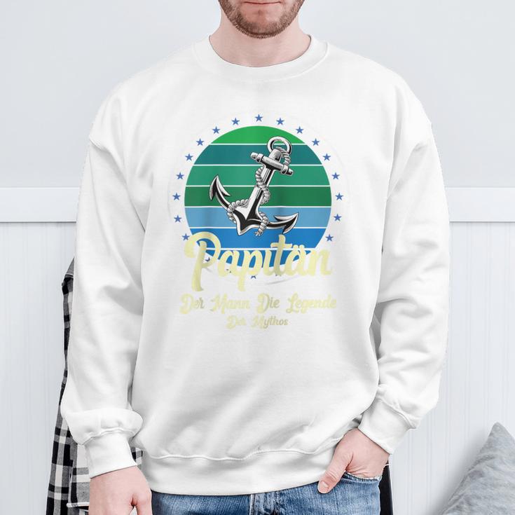 Herren Papitänatertag Bester Papa Anker Norden Kapitänater Papi Raglan Sweatshirt Geschenke für alte Männer