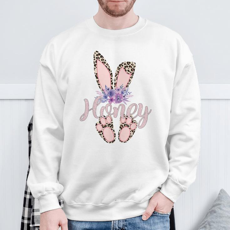 Honey Easter Bunny-Cheetah Leopard Print-Mother's Day Sweatshirt Gifts for Old Men