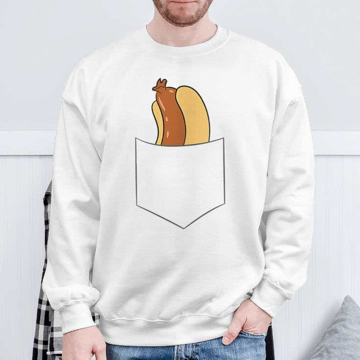 Hotdog In A Pocket Love Hotdog Pocket Hot Dog Sweatshirt Gifts for Old Men