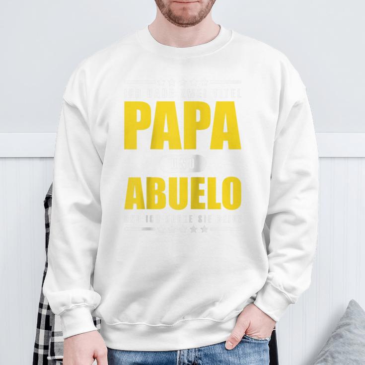 Ich Habe Zwei Titel Papa Und Abuelo Opa Spanien Raglan Sweatshirt Geschenke für alte Männer