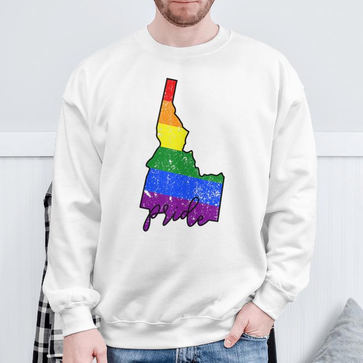 Idaho Gay Pride With Lgbt Flag Ada012a Sweatshirt Gifts for Old Men