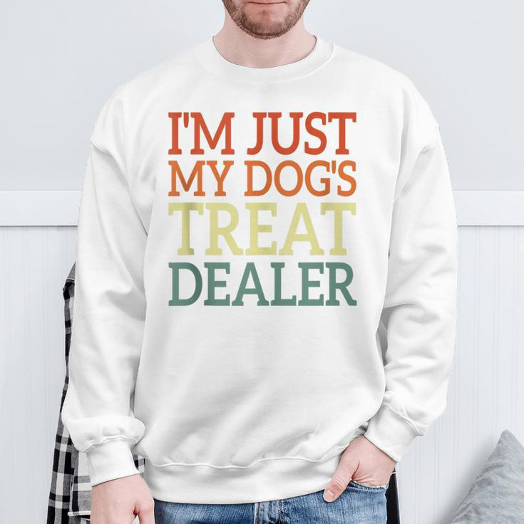 I'm Just My Dog's Treat Dealer Retro Vintage Dog Lover Sweatshirt Gifts for Old Men