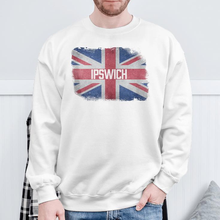 Ipswich United Kingdom British Flag Vintage Uk Souvenir Sweatshirt Gifts for Old Men