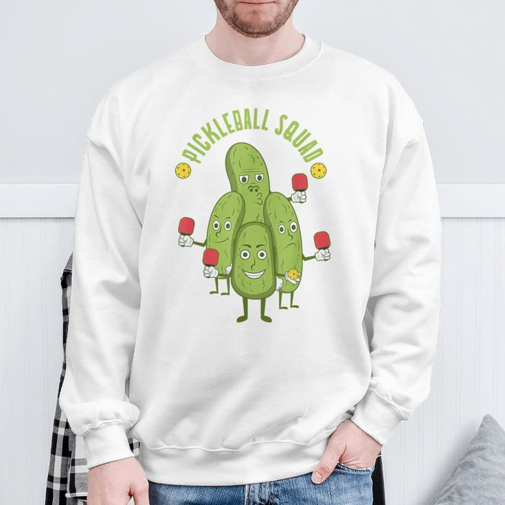 Ironic Pickle Ball Player Dink Pickleball Squad Sweatshirt Gifts for Old Men