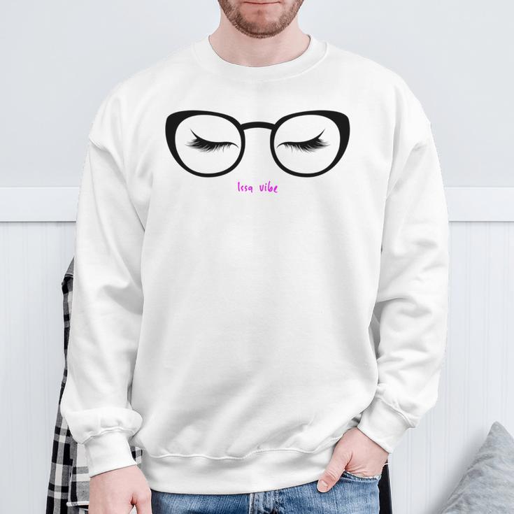 Issa Vibe Lipstick And Eyeglasses Flirty Sweatshirt Gifts for Old Men