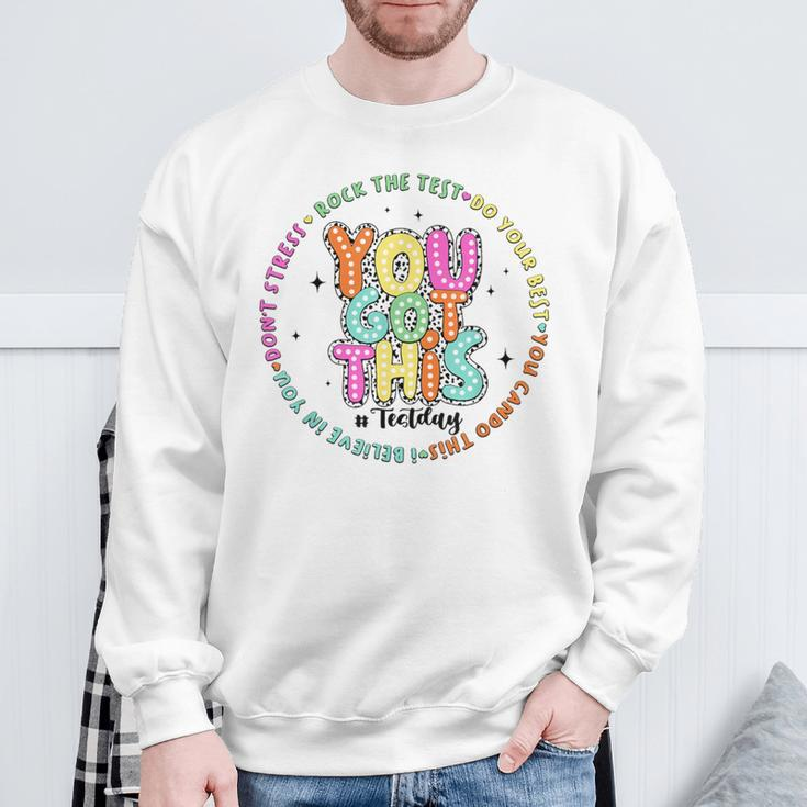 It’S Test Day You Got This Rock The Test Dalmatian Dots Sweatshirt Gifts for Old Men