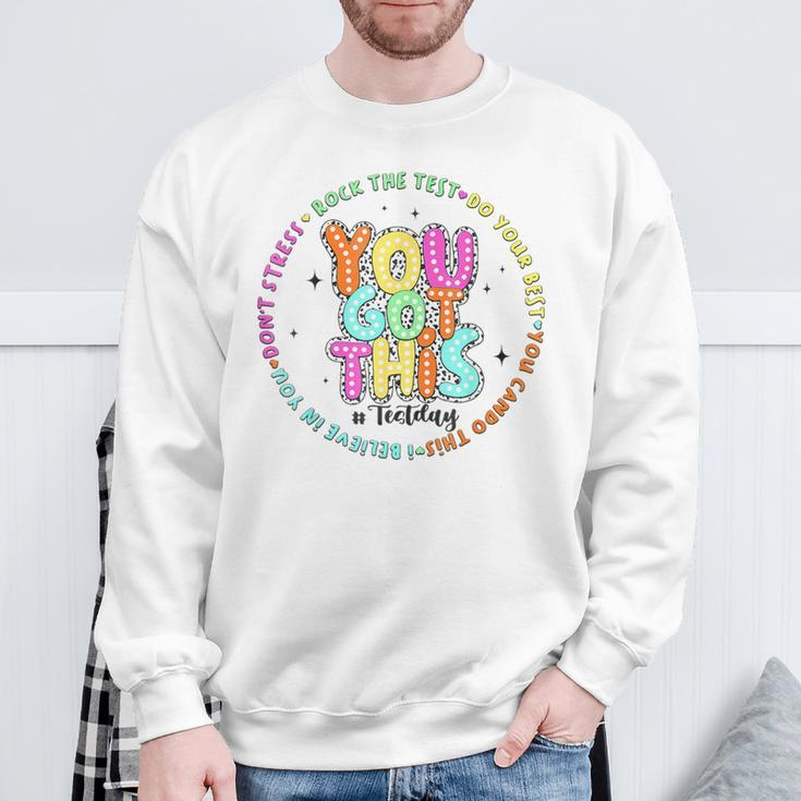 Its Test Day You Got This Rock The Test Dalmatian Dots Sweatshirt Gifts for Old Men