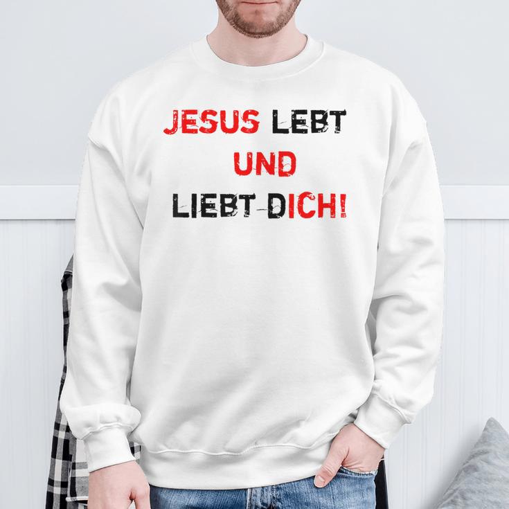 Jesus 4M3 Jesus Leben Und Liebe Dich Glaube Hope Love Sweatshirt Geschenke für alte Männer