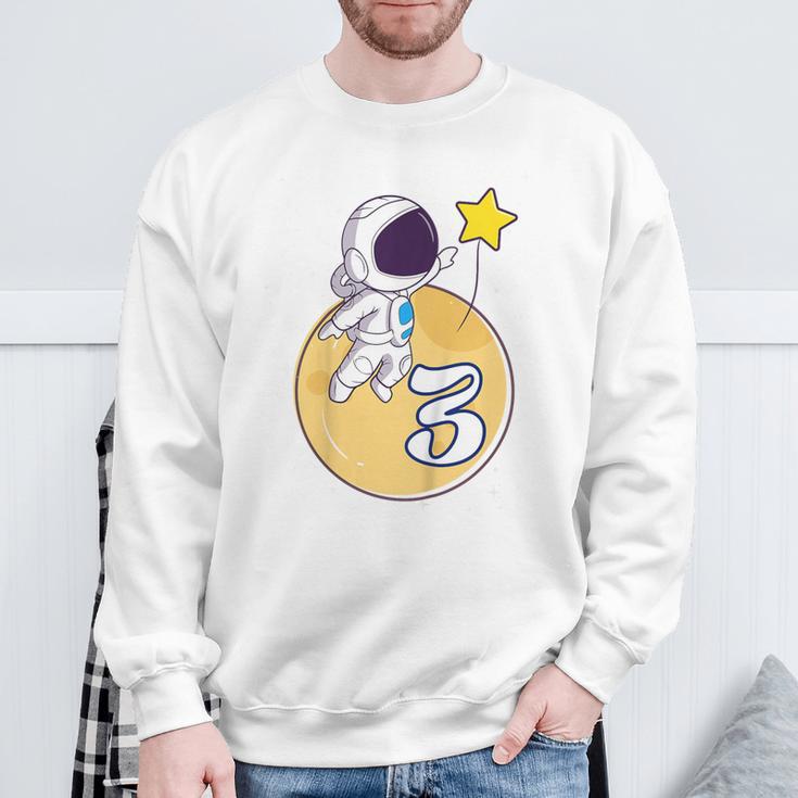 Kinder Astronaut Weltraum 3 Jahre Mond Planeten 3 Geburtstag Sweatshirt Geschenke für alte Männer